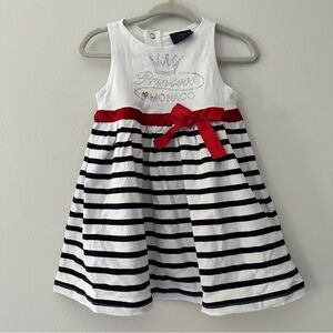 Rayar Toddler girl my princess Monaco sleeveless black white stripe dress size 2